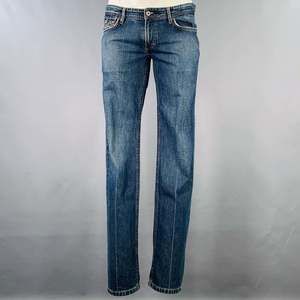 D&G by DOLCE & GABBANA Blue Contrast Stitch Cotton Skinny Low Rise Jeans